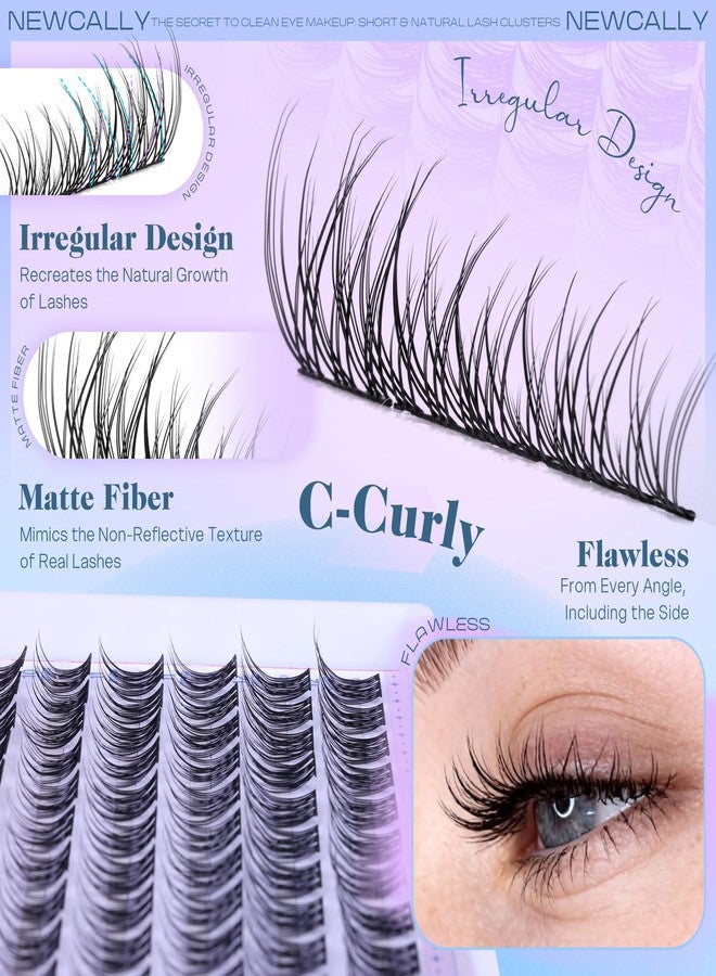 Newcally Natural Short Lash Clusters 9-12MM for Clean Eye Makeup Cluster Eyelash Extensions C-curly Wispy Eyelash Clusters Individual Lashes DIY Lash Extension at Home for Beginners by Newcally - Image 5